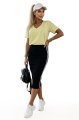 665-1 Bawełniana bluzka damska z dekoltem V i krótkim rękawkiem - masełkowy żółty-10 11796 