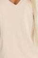665-3 Bawełniana bluzka damska z dekoltem V i krótkim rękawkiem - beżowa-8 11797 