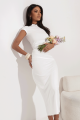 Kremowa dopasowana sukienka midi MADELINE-3 11807  | 1526-S