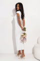 Kremowa dopasowana sukienka midi MADELINE-4 11807  | 1526-S