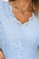 309-15 AMBER elegancka długa koronkowa suknia z dekoltem - błękitna-8 11814 