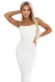 673-1 Sukienka midi na cienkich ramiączkach z subtelnym połyskiem - ecru-10 11868 