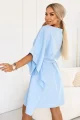 287-43 SOFIA Sukienka typu motyl z wiązaniem w pasie - jasny błękit-3 11882 