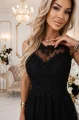 672-4 Romantyczna sukienka maxi z haftowaną koronką i tiulem - czarna-4 11885 