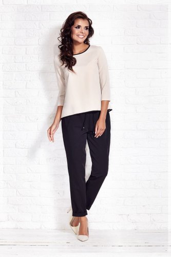 Elegancka Bluzka Beżowa A85