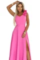 643-6 Elegancka wieczorowa suknia maxi z rozcięciem i różami - cukierkowy róż-9 11936 