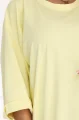 666-2 Bawełniana luźna sukienka oversize z krótkim rękawem - masełkowy żółty-7 11938 