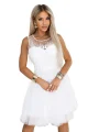 522-5 CATERINA Kobieca sukienka z gipiurą i delikatnym tiulem - biała-8 11957 