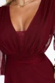 654-6 Długa połyskująca sukienka plus size z dekoltem i transparentnym rękawkiem - bordowa-8 11996 