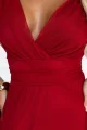 687-2 Elegancka sukienka maxi z kopertowym dekoltem i odkrytymi plecami - jasne bordo-9 12028 
