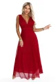 687-2 Elegancka sukienka maxi z kopertowym dekoltem i odkrytymi plecami - jasne bordo-11 12028 