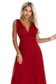 687-2 Elegancka sukienka maxi z kopertowym dekoltem i odkrytymi plecami - jasne bordo-12 12028 