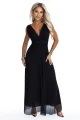 687-1 Elegancka sukienka maxi z kopertowym dekoltem i odkrytymi plecami - czarna-10 12029 