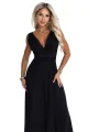 687-1 Elegancka sukienka maxi z kopertowym dekoltem i odkrytymi plecami - czarna-11 12029 