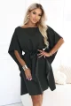 287-46 SOFIA Kobieca sukienka typu motyl z wiązaniem w pasie - ciemny khaki-5 12065 
