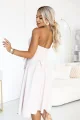692-2 NAYA elegancka gorsetowa sukienka midi bez ramiączek z kokardą - jasny beż-3 12085 