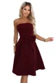 692-3 NAYA elegancka gorsetowa sukienka midi bez ramiączek z kokardą - bordowa-12 12100 