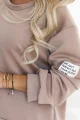 689-1 Komplet dresowy damski z bluzą oversize i spodniami z wiązaniem - cappuccino-8 12116 