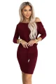13-174 Sportowa sukienka midi z kieszonkami i wiązaniem w pasie - bordowa-8 12127 