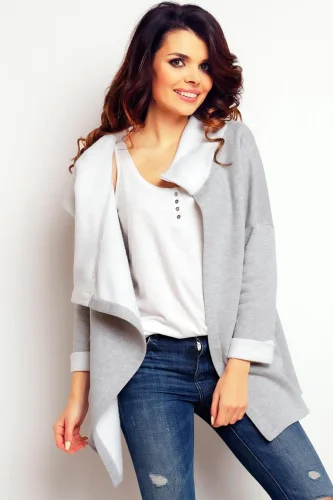 Bluza Damska z Kapturem Szara M96