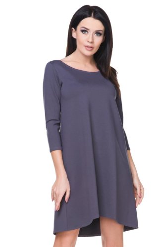 Asymetryczna Sukienka Grafitowa TE162
