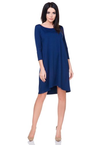 Asymetryczna Sukienka Granatowa TE162  