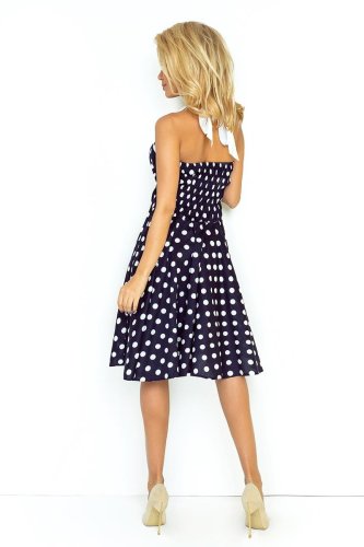 Letnia Sukienka w Grochy Granat NU30-20