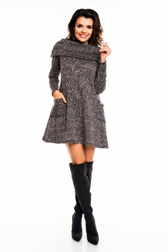 Sukienka Sweterkowa Grafitowa A134