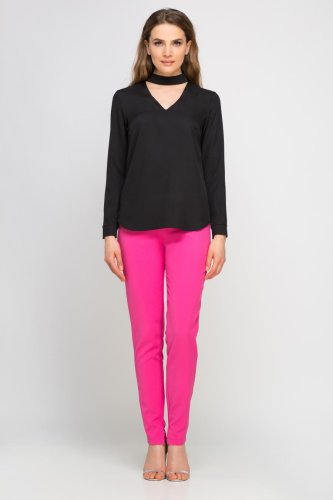 Bluzka z Chokerem Czarna LBLU132