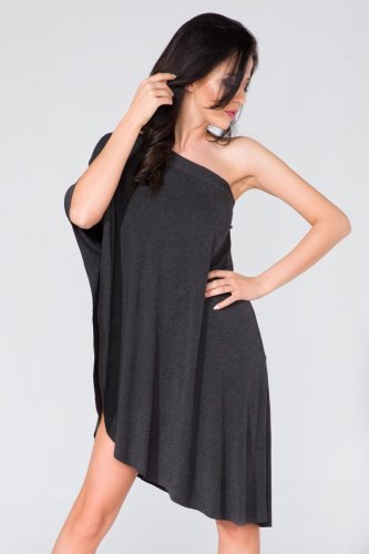 Tunika Letnia Asymetryczna Ciemnoszara T125