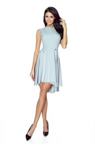 Sukienka z Przedłużonym Tyłem Jasny Szary BE02-19