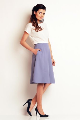 Spódnica Rozkloszowana Niebieska A137