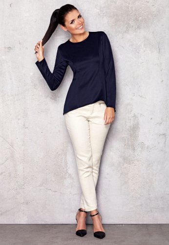 Bluzka Asymetryczna Granatowa M002