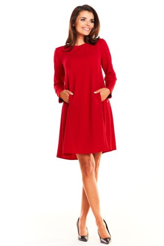 Trapezowa Sukienka Czerwona AW247 