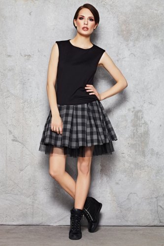 Spódnica w Kratę Szara M035