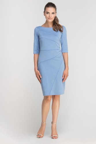 Sukienka Dopasowana Błękitna LSUK146 