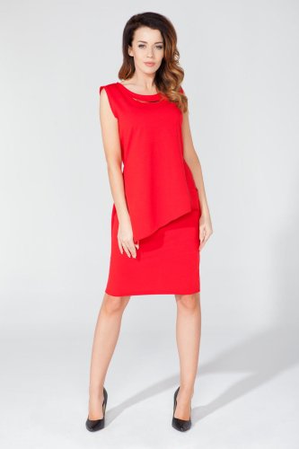 Spódnica Ołówkowa Czerwona T117