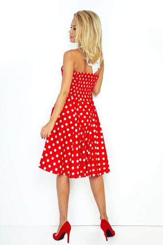 Letnia Sukienka w Grochy Czerwona NU30-21