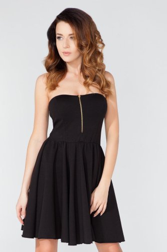 Sukienka z Gorsetem Czarna T122