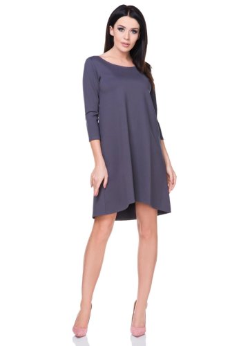 Asymetryczna Sukienka Grafitowa TE162