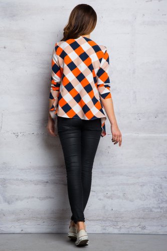 Żakiet w Kratę Pomarańcz M067