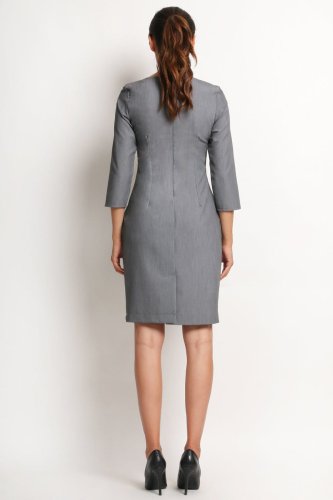 Sukienka Klasyczna Szara A124
