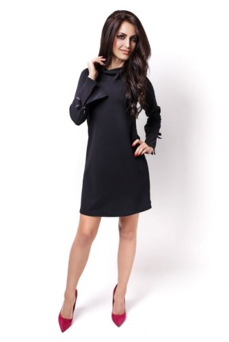 Sukienka z Ozdobnymi Kokardami Czarna 199