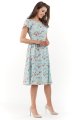 sukienka, rozkloszowana, niebieska, kwiaty, sklep, besima, online, aw218