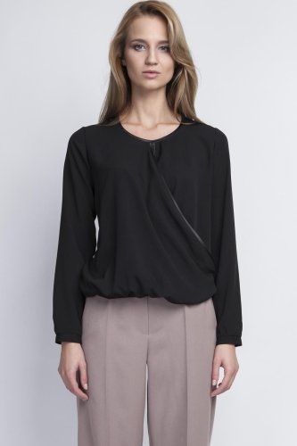 Bluzka Kopertowa Czarna LBLU125 