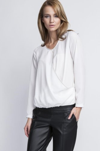Bluzka Kopertowa Ecru LBLU125