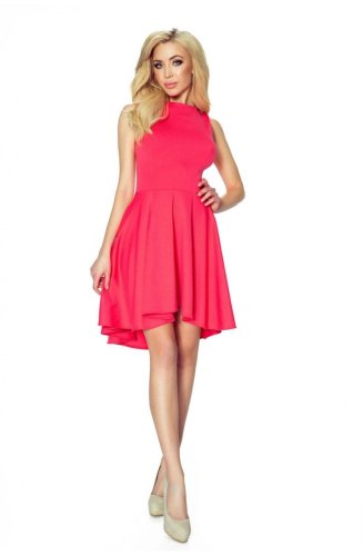 Sukienka z Przedłużonym Tyłem Koralowa BE02-09
