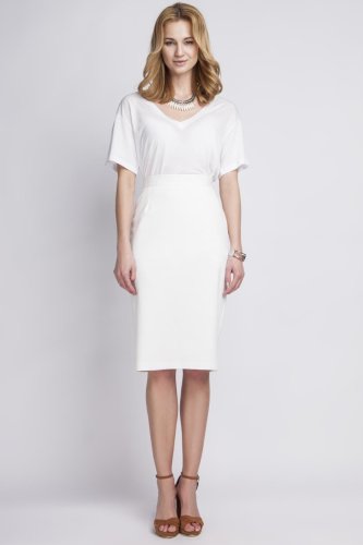 Spódnica z Wysokim Stanem Ecru LSP111