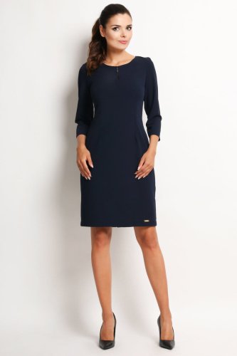 Sukienka Klasyczna Granatowa A124