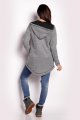 bluza, damska, szara, kapturem, asymetryczna, rozpinana, sklep, online